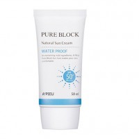 Водостойкий солнцезащитный крем A'PIEU Pure Block Natural Sun Cream Water Proof SPF50 PA+++ - bb-store.ru